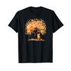Artistic Fall Tree with Orange Tabby Cat, Watercolor T-Shirt
