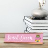 Snack Queen, Strawberry Gold Frame, Desk Sign (2x8“)