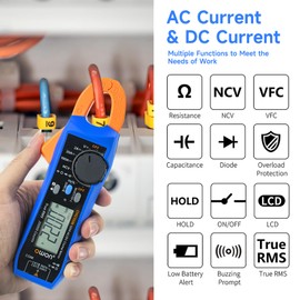 OWON CM2100B Mini Bluetooth Clamp Meter 20000 Counts Handheld True RMS 600V 100A AC/DC Current and Voltage Test with VFC Overload Protection, Resistance Capacity Tester, NCV Detection Function