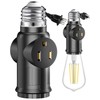E26 Light Socket to Plug Adapter Black, 1 Pack
