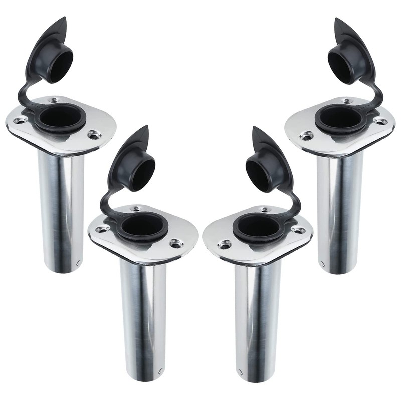NovelBee 4pcs Boat Fishing Rod Holders,Stainless Steel Fishing Rod Rack