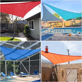 E&K Sunrise 6' x 10' x 12' Sun Shade Sail Right Triangle Canopy Shade Cover UV Block for Patio Backyard Garden Outdoor (Sand)
