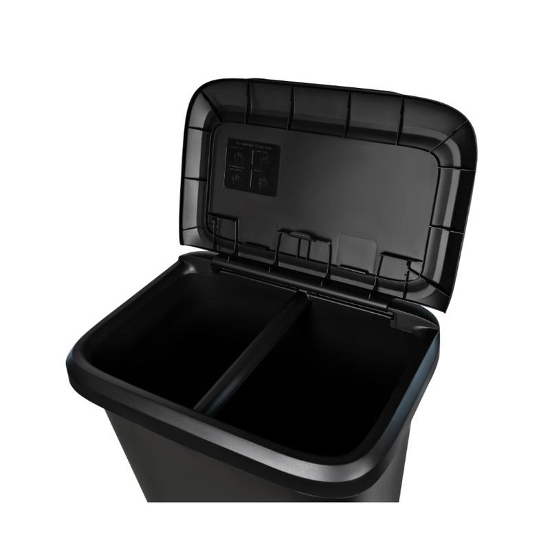 Extra Large 20.4 Gallon Divided Plastic Kitchen Trash Can -