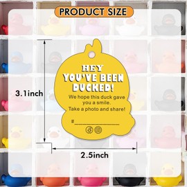 Ducked Tags | You've Been Ducked Card | Duck Duck Tag Ducking Tags 3.1x 2.52'' Size 30 Cards | Cool Rhubarb Duck Design | with Round Hole and Rubber Bands
