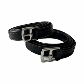 Stirrup Leathers for English Saddles,2 Pack English Stirrups Strap with Stainless Steel Buckle Sturdy Nylon Core for Equestrian Riding, Horse Riding Gear(48"/120cm to 54"/135cm) (Black, 48)
