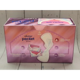 Always Pocket Feminine Pads with FlexFoam, Size 1 Regular, Unscented, 22 Pads