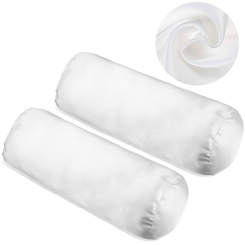 Tatuo 2 Pieces White Cervical Round Pillow Cover for Neck