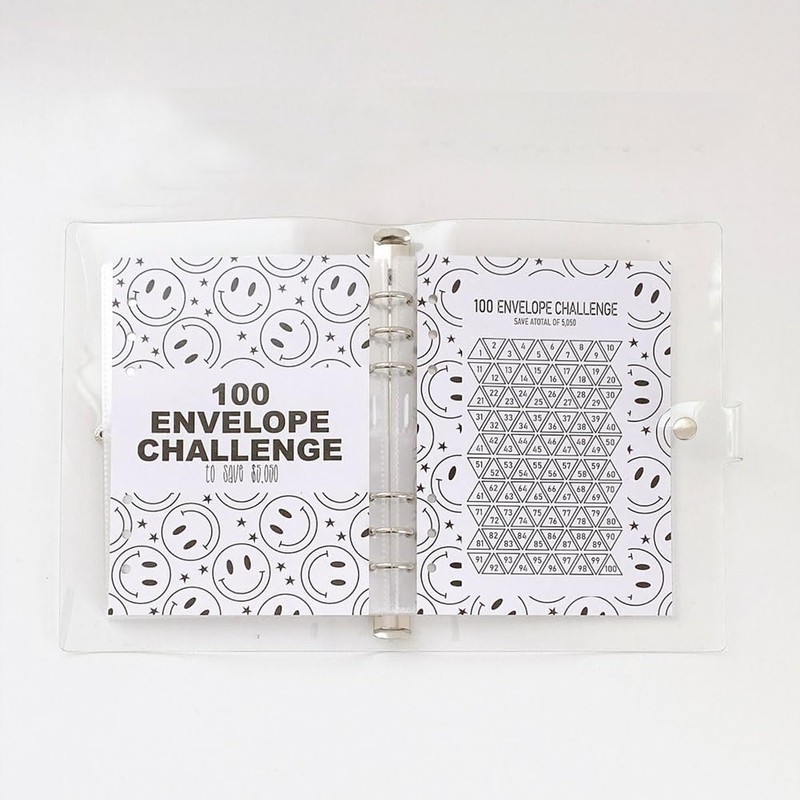 100 Envelope Challenge Binder, Cash Saving Challenge Box Set, Cash