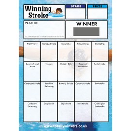 Totally Bonkers - Swimming Fundraising Scratch Cards - 20 Square - A6 (148x105mm) - 10 Pack - TB0055 - Blind Card