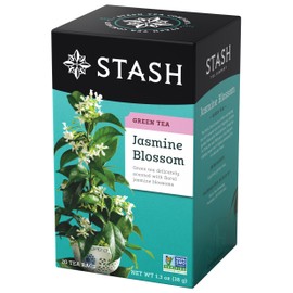 Stash Tea Jasmine Blossom Green Tea - Caffeinated, Non-GMO Project Verified Premium Tea with No Artificial Ingredients, 20 Count (Pack of 6) - 120 Bags Total