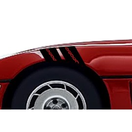Barb Wire Fender Hash Mark Bars Vinyl Racing Stripes Graphic Decals 4" (Fits Chevy Corvette C4) Both Sides - Black Matte