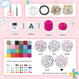 Bebeay Cuentas para Pulseras, 7500 kit para Hacer Pulseras Cuentas Pulseras Kit de Cuentas
