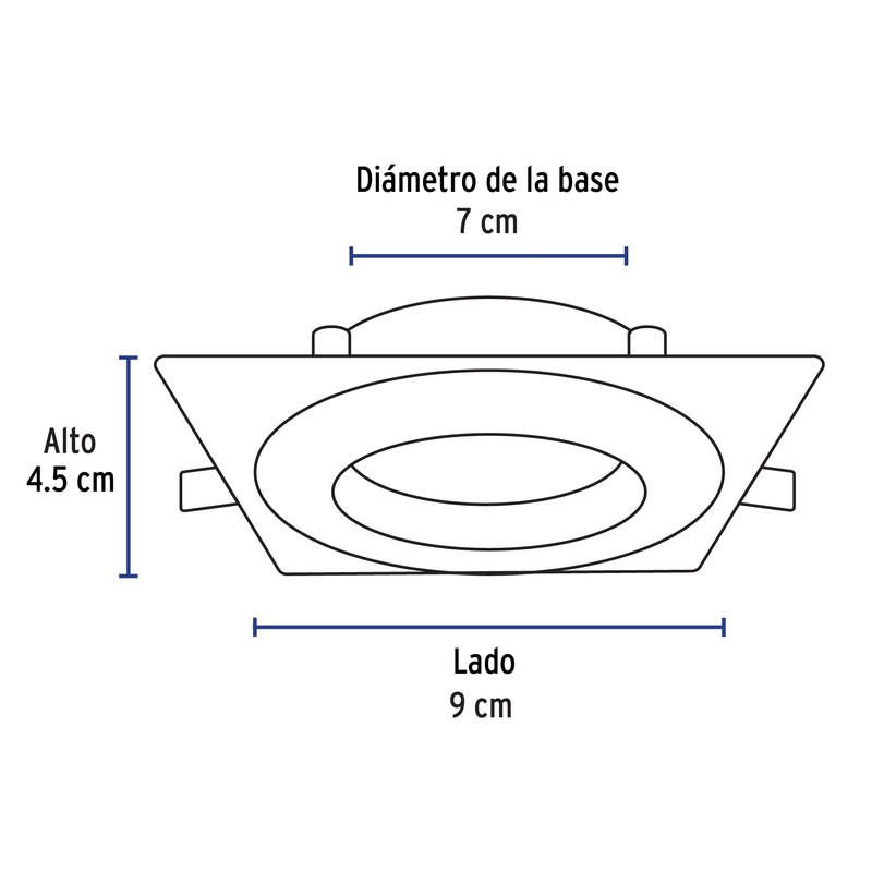 Volteck Lait EMP-106L, Luminario de LED 5 W empotrar cuadrado