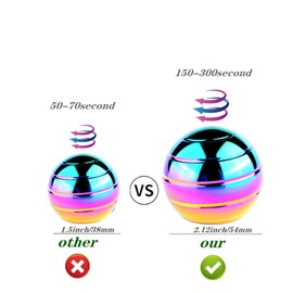 Kinetic Desk Toys， Full Body Optical Illusion Spinner Ball， Large Longer Time Spinning Top, Ideal for Parties, Holidays, classrooms or for use as Office Toys-with Storage Bag