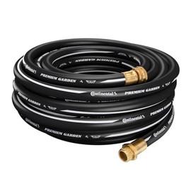 Continental Premium Garden, Black Heavy Duty Cold Water Garden Hose, 5/8in Inside Diameter x 25ft Length, Male x Female Garden Hose Thread