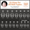 modelones Puntas de uñas de gel ovaladas extracortas, 360 uñas