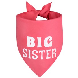 Agroon Big Sister Dog Bandana Soft Pink Large 1PCS, Adjustable Triangle Scarf, Pregnancy Announecment, New Baby for Family.