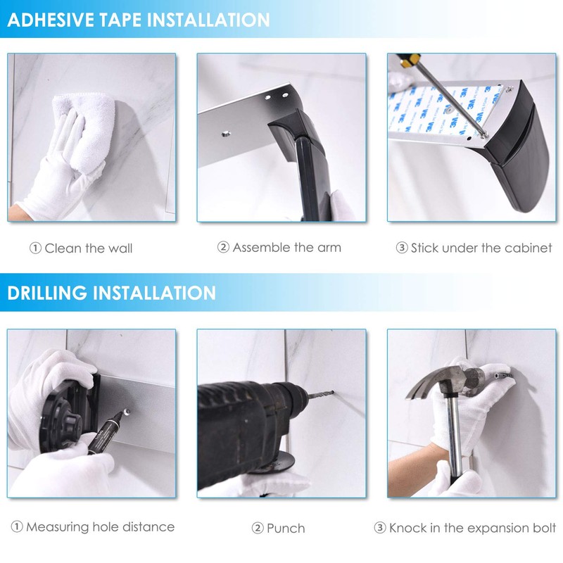 simpletome ONE Hand Tear Paper Towel Holder Under Cabinet Adhesive
