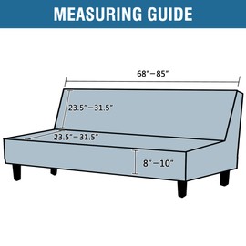 H.VERSAILTEX Stretch Futon Slipcover Armless Sofa Cover Furniture Protector Without Armrests Slipcover Soft with Elastic Bottom for Kids, Spandex Jacquard Modern Stripe Design, Ivory