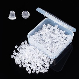 PH PandaHall 500pcs Plastic Earring Backs, Clear Soft Earring Backs for Studs Earring Safety Backs Earring Stoppers Earnuts Earring Posts for Women Earring Jewellery Accessories, 4x3.5mm, Hole: 0.5mm