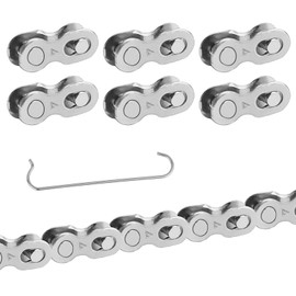 8 Speed Quick-Link Chain Connector, 6 Pairs Bike Chain Missing Link Speed Chain with Stainless Steel Chain Hook Reusable Dismantling 5 Times for Mountain Bike, Road Bike, Bicycle Chain Replacement