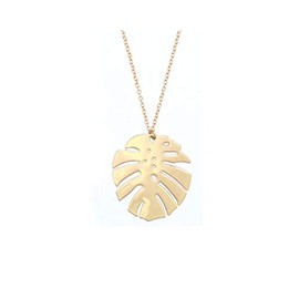 Caiyao Simple Monstera Pendant Necklace Palm Leaf Necklace for Women Jewelry
