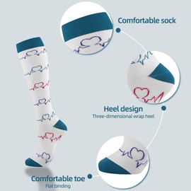 Odtmger Compression Socks（7 Pair for Women & Men Circulation 20-30mmhg Knee High Sock is Best Support for Athletic Running,Cycling