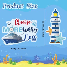 Kanayu 12 Pieces Cruise Door Magnets Decorations, Sea Navigation Ship Car Refrigerator Magnets Stickers Anchor Cruise Cabin Door Fridge Magnetic Decorations for Carnival Cruise Party (Classic Style)
