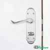 EAI Polished Chrome Bathroom Door Handles - Victorian Scroll Shaped