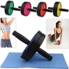 TNP Accessories Double Abdominal Exercise Roller Wheel with Knee Mat