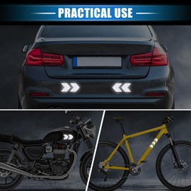 VekAuto 10 Pcs Reflective Stickers, Arrow Shape Universal for Cars PET White