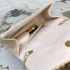 Straw Evening Handbag for Women Exquisite Pearl Beaded Top-Handle Purse