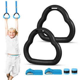 Kisangel Gymnastics Rings with Adjustable Straps Sturdy Indoor Pull Up Rings for Strength Training Multifunctional Exercise Equipment for Active Boys and Promotes Fitness and Healthy