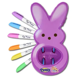 The Eggmazing Egg Decorator - Peeps Bunny - Arts and Craft Set Includes 6 Colorful Quick Drying, Non-Toxic Markers (Purple), Ages 3 and Up