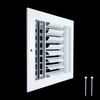 Fits 8x8 Duct Opening Aluminum 4-Way Adjustable Air Supply Grille