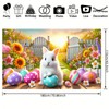 BlissYard Happy Easter Party Backdrop Banner Spring Easter Bunny Backdrop
