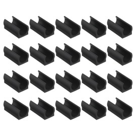 PATIKIL 19mm Rectangle Chair Leg Covers 20pcs Plastic Non-Slip Furniture Leg Protector Cover Floor Glide Tube Cap for Office and Home Black
