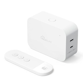 TREATLIFE Enchufe de atenuación 2 en 1 con control remoto, sin características inteligentes, toma de control remoto inalámbrico, rango de hasta 100 pies, interruptor de atenuación enchufable para bombillas regulables, luces de cadena, potencia máxima de 300 W