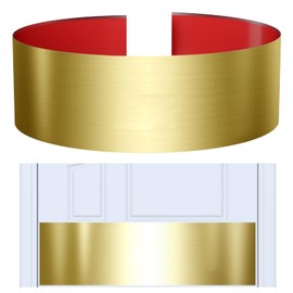 Sanbege Stainless Steel Door Kick Plate, 6" x 30" Door Push Plate, Self Adhesive Kickplate for 32" Doors Interior or Exterior (Brushed Gold)