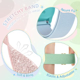 3 Pack Stretchy Gizmo Watch Band for Kids Compatible with Gizmo Watch 3 2 1/ Gabb Watch 3 2 1/ SyncUP/Cosmo JrTrack Watch, Soft Nylon Elastic Bands for Boys Girls