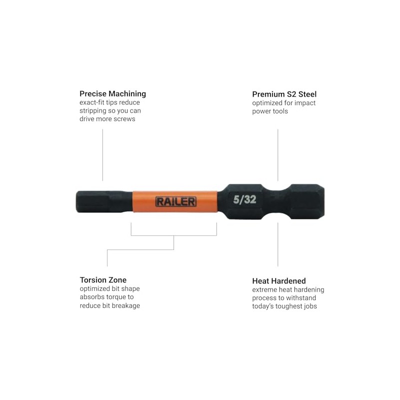 Hex 5/16" Impact Driver Bit - Railer Allen Wrench Drill