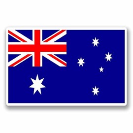 2 x 10cm Australia Australian Flag Vinyl Sticker Laptop Car Luggage Travel #9734 (10cm Wide x 6.5cm High)