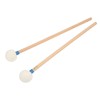 2Pcs Drum Mallet Felt Head Wooden Handle Non Slip Instrument