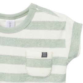 Modern Moments by Gerber Baby Boys' 2-Piece Knit Terry Shirt and Short, Green Stripe, 6-9 Months
