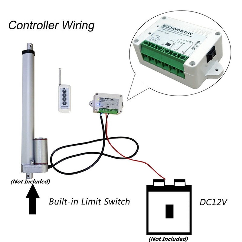 DCHOUSE 12V DC Linear Actuator Motor Controller Positive Inversion Linear