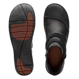 Clarks Women's Un Loop Up Black Leather 9.5 Wide