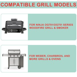 WEBROIL 2-Pack Rib Rack for Ninja Woodfire OG751/OG700 Series, Roasting Turkey Rack for Ninja OG701 Woodfire Electric Grills 7 in 1 Ninja Woodfire Outdoor Grill Accessories 4 Full Racks Holder of Ribs