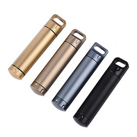 Survival Capsule Waterproof Seal Bottle Aluminum EDC Container Tank Survival Emergency Tool for Hunting Camping Mountaineering (Black + Gun Gray + Tan + Golden)
