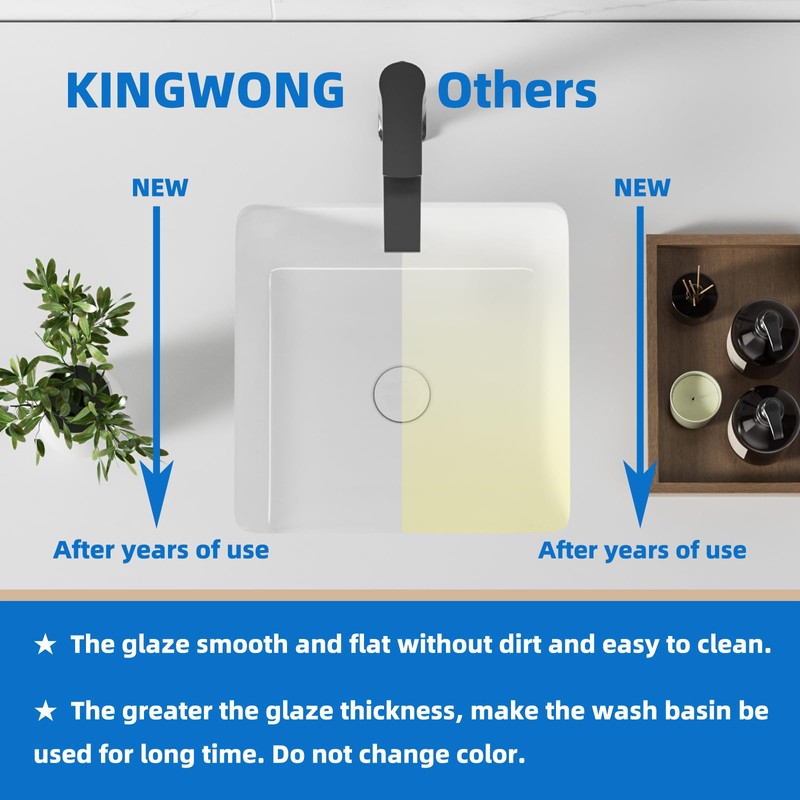 14 Inch Small Square White Undermount Bathroom Sink 13.75" x