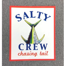 SALTY CREW Sticker 4.75in Chasing Tail white Fishing decal